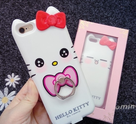 Iphone 7 Apple telefona il caso Hello Kitty della Banca di potere con il supporto dell'anello 4000 Mah