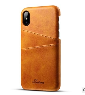 I casi esili del telefono cellulare della parte posteriore del cuoio dell'unità di elaborazione di abitudine coprono la pelle di titolare della carta di credito per il iPhone X
