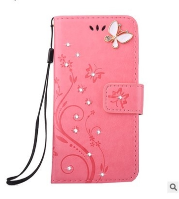 Cassa del telefono del diamante dei fiori di farfalla del cuoio dell'unità di elaborazione di IPHONE6S per l'iPhone 8
